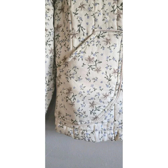 BLANK NYC X Anthropologie  Jacket Women's XS Tan Floral Forest Quilted Zip Up - Picture 5 of 11